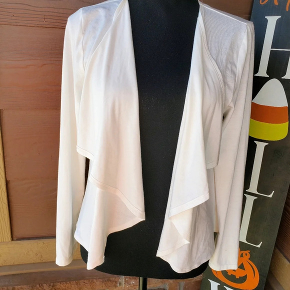new covington petite women's white open front cardigan size large - Picture 5 of 9